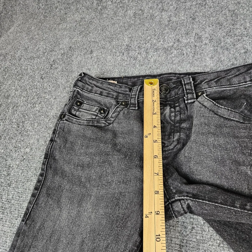 True Religion Geno Boys Relaxed Slim Jeans Faded Black Size 12 Horseshoe Stitch
